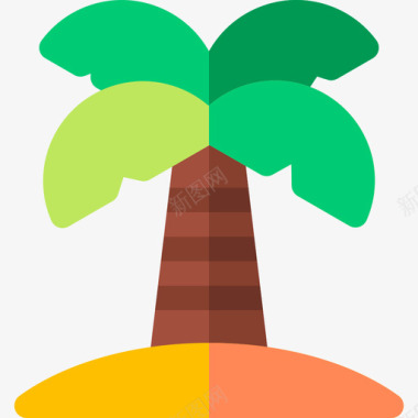 棕榈树夏季派对48平坦图标