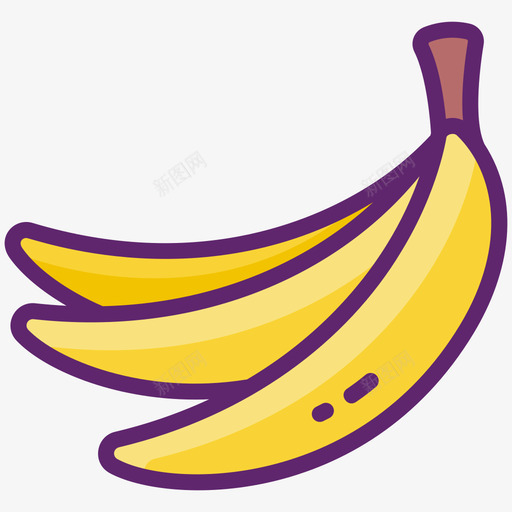 香蕉热带54线形颜色svg_新图网 https://ixintu.com 香蕉 热带 线形 颜色