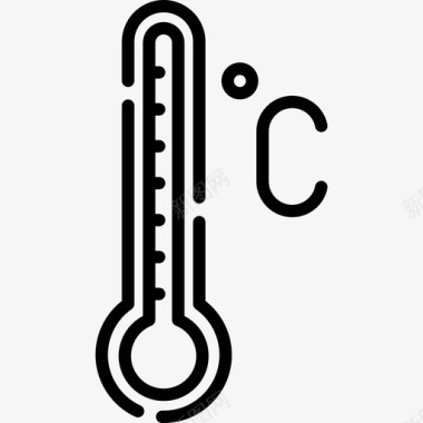 温度计天气286线性图标