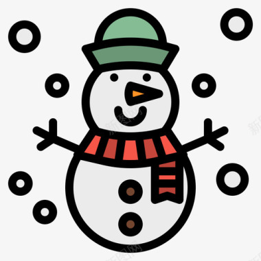 雪人冬季126线性颜色图标