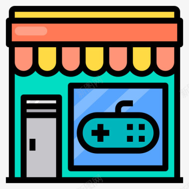 游戏控制器46号商店线性颜色图标