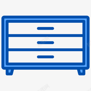 抽屉柜家具和装饰4蓝色图标