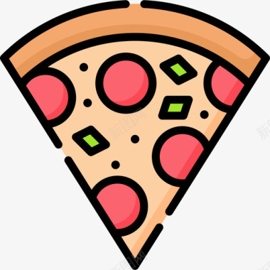 披萨保龄球15线性颜色图标