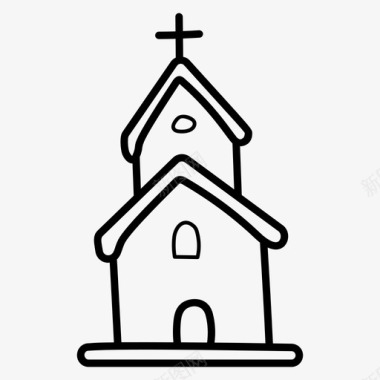 教堂小教堂基督教之家图标
