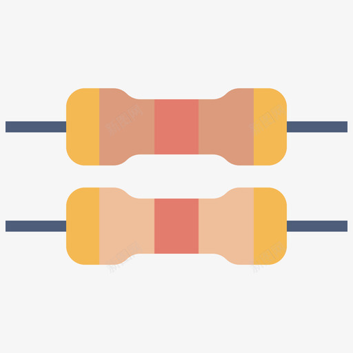 电阻器电子元件1扁平svg_新图网 https://ixintu.com 电阻器 电子元件 扁平