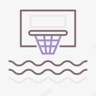 篮球水上运动3线颜色图标