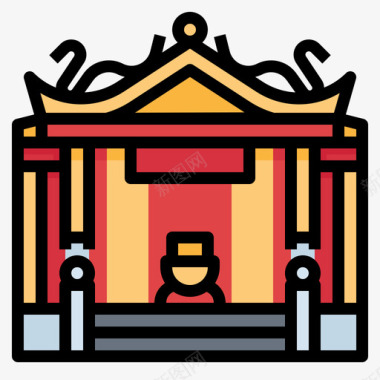 神龛中国85线性颜色图标