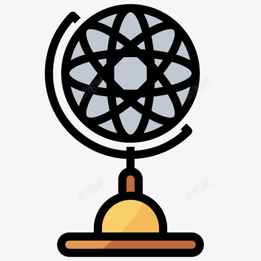 地球仪科学6线性颜色svg_新图网 https://ixintu.com 地球仪 科学 线性 颜色