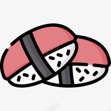 寿司卷国际食品16原色图标