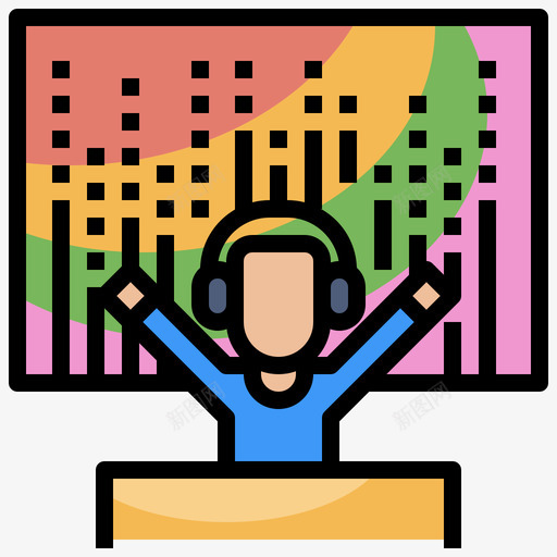 俱乐部edm6线性颜色svg_新图网 https://ixintu.com 俱乐部 edm 线性 颜色