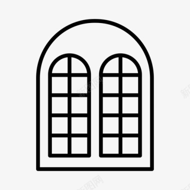 都铎式窗户建筑大教堂窗户图标