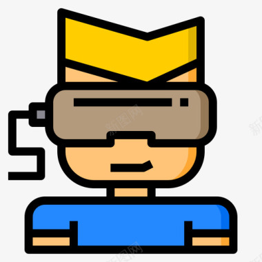虚拟现实眼镜游戏控制器15线性颜色图标