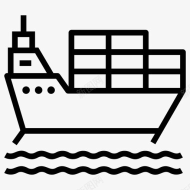 货物物流装运货船托运交货图标