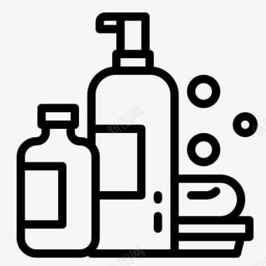 洗发水超市83线性图标
