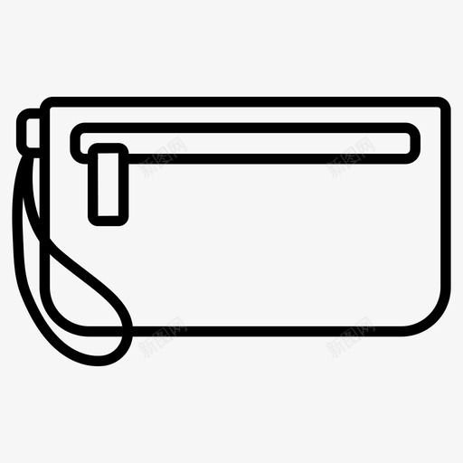 腕带包离合器svg_新图网 https://ixintu.com 手袋 钱包 腕带 离合器 背包 向量 图标