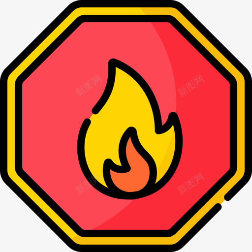 火灾警报和警告4线性颜色svg_新图网 https://ixintu.com 火灾 警报 警告 线性 颜色