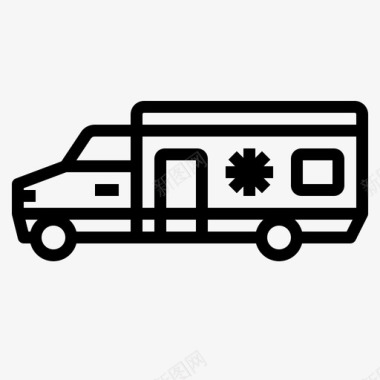 救护车公共服务5直线式图标