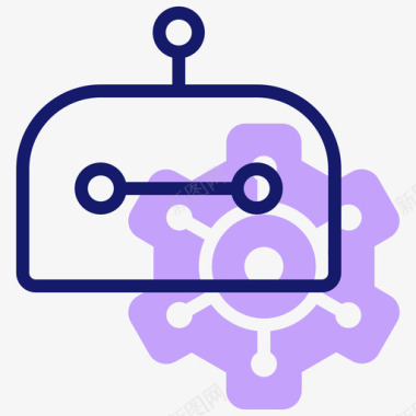 机器人人工智能123线性颜色图标