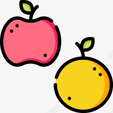 水果儿童23线形颜色图标