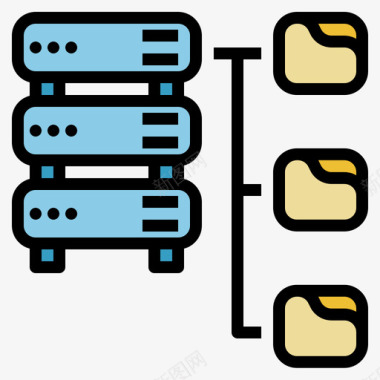 文件组织数据传输15线性颜色图标