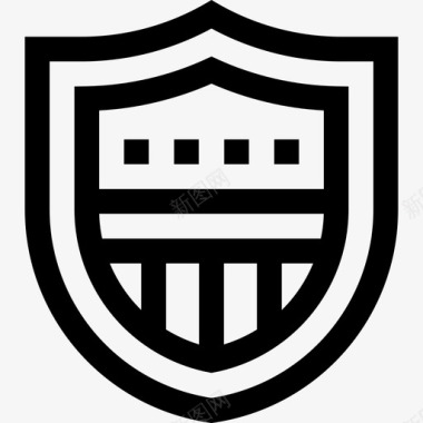 盾牌美式足球53直线型图标