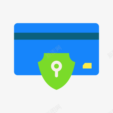 信用卡保护和安全19扁平图标