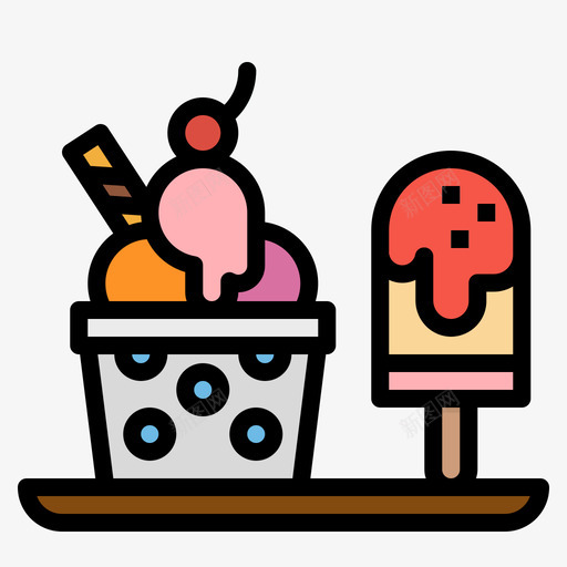 冰淇淋超市85原色svg_新图网 https://ixintu.com 冰淇淋 超市 原色