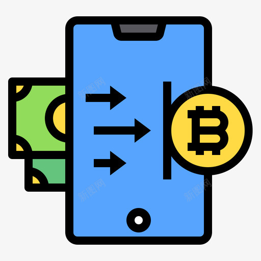 智能手机比特币154线性颜色svg_新图网 https://ixintu.com 智能 手机 比特 线性 颜色