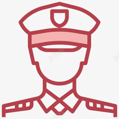 警察警察54红色图标