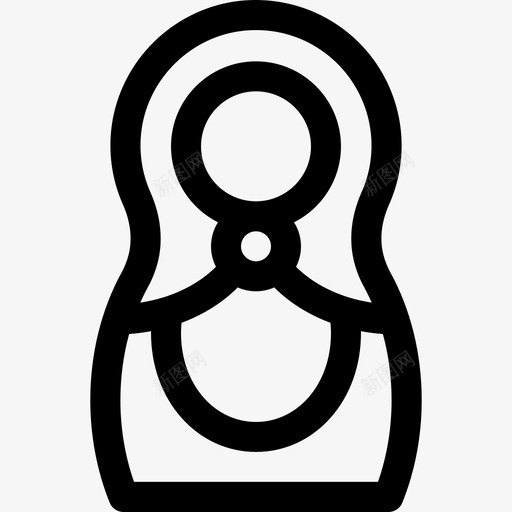 Matryoshka儿童玩具30线性svg_新图网 https://ixintu.com Matryoshka 儿童玩具 线性