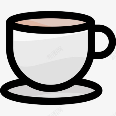 咖啡杯意大利食品2线性颜色图标