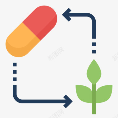 替代医学替代医学44平坦图标