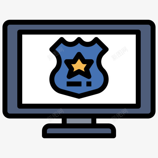 电脑警察57线性颜色svg_新图网 https://ixintu.com 电脑 警察 线性 颜色