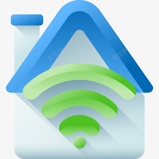 Wifi连接在家工作93彩色svg_新图网 https://ixintu.com Wifi 连接 在家 工作 彩色