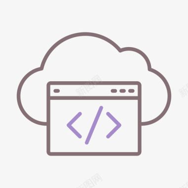 云编码移动应用开发线颜色图标