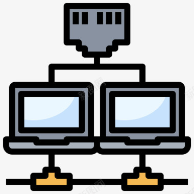 联网网络技术20线颜色图标