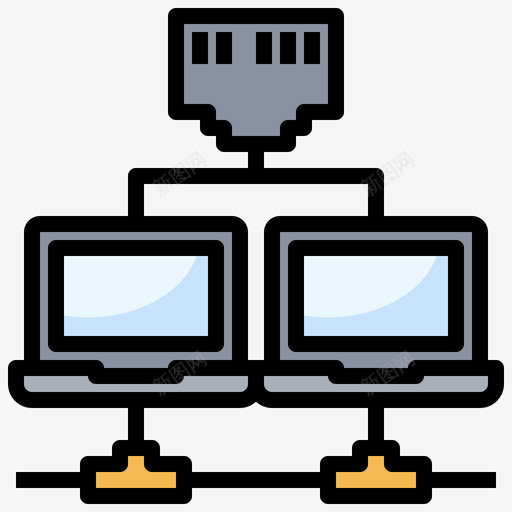 联网网络技术20线颜色svg_新图网 https://ixintu.com 联网 网络技术 颜色