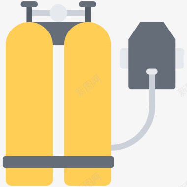 氧气罐消防员15扁平图标