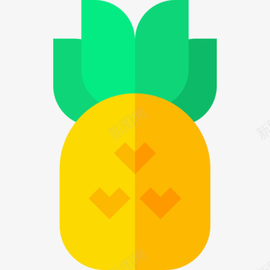 菠萝热带69扁平图标