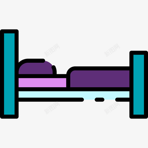 床睡眠49线性颜色svg_新图网 https://ixintu.com 睡眠 线性 颜色