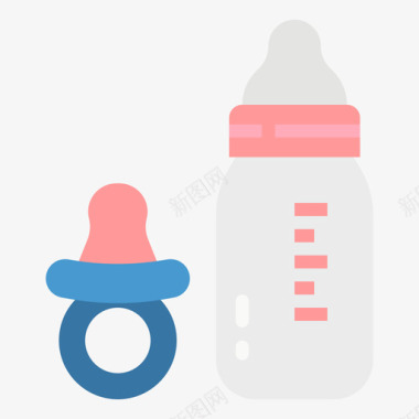 婴儿奶瓶睡眠54平淡图标