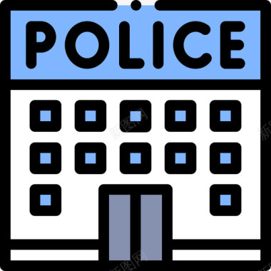 警察法律和司法45线性颜色图标