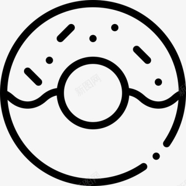 甜甜圈instagram重点报道食品线性食品图标