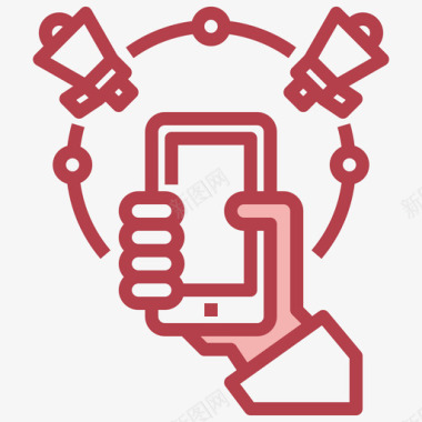 营销网络技术17红色图标