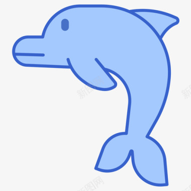 海豚热带57线形颜色图标
