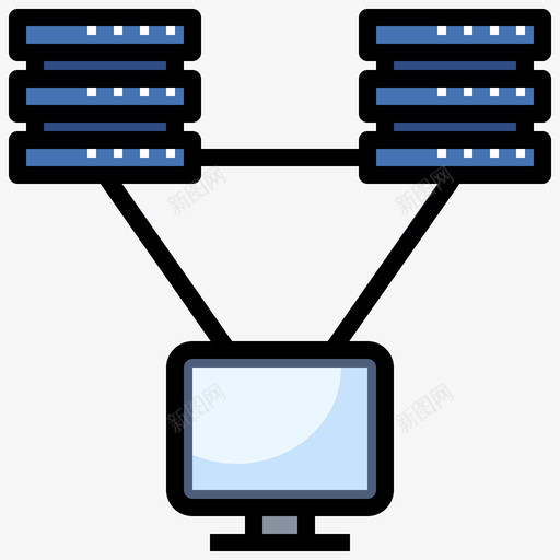 数据库网络技术20线颜色svg_新图网 https://ixintu.com 数据库 网络技术 颜色