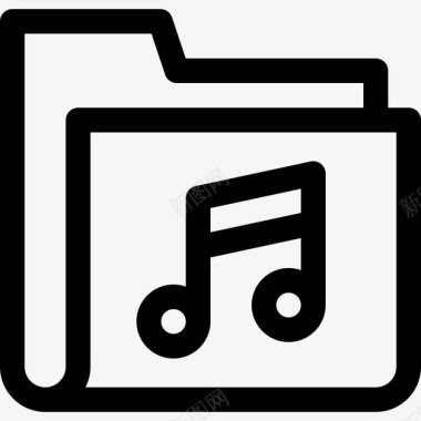 音乐文件夹音乐和视频应用程序4线性图标