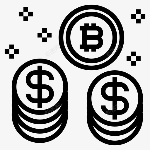 硬币比特币155线性svg_新图网 https://ixintu.com 硬币 比特 线性