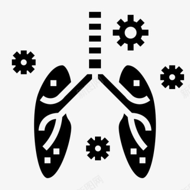 肺部病毒传播98填充图标