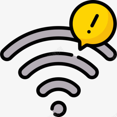 Wifi警报和警告4线性颜色图标
